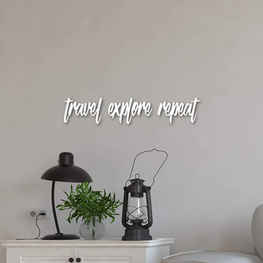 Travel Explore Repeat Metal Wall Words | Travel Gifts | Word Art for the Wall | Travel Sign | Adventure Decor | Gift for Traveler